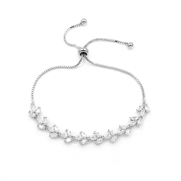 Bracelet délicat à feuilles en cristaux