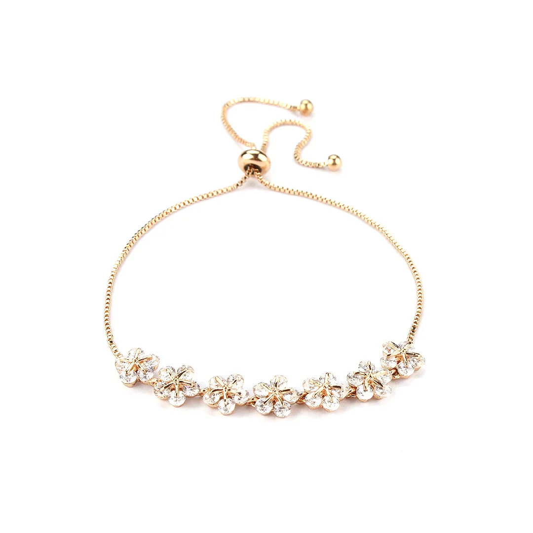 Gold Floral Cluster Bracelet