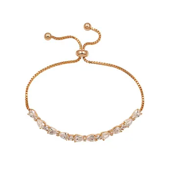 Bracelet ton doré à cristaux poire