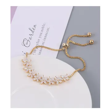Bracelet ton doré à feuilles de vigne