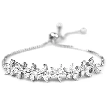 Bracelet ton argenté à feuilles de vigne