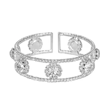 Bracelet manchette à cristaux ronds