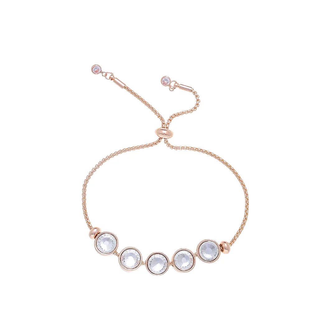Bracelet à détails effet perle roses et fermoir coulissant