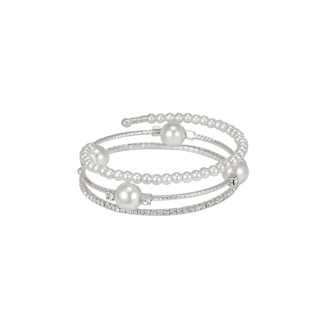 Bracelet à superposer avec détails effet perle et cristaux
