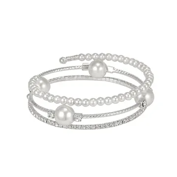Bracelet à superposer avec détails effet perle et cristaux