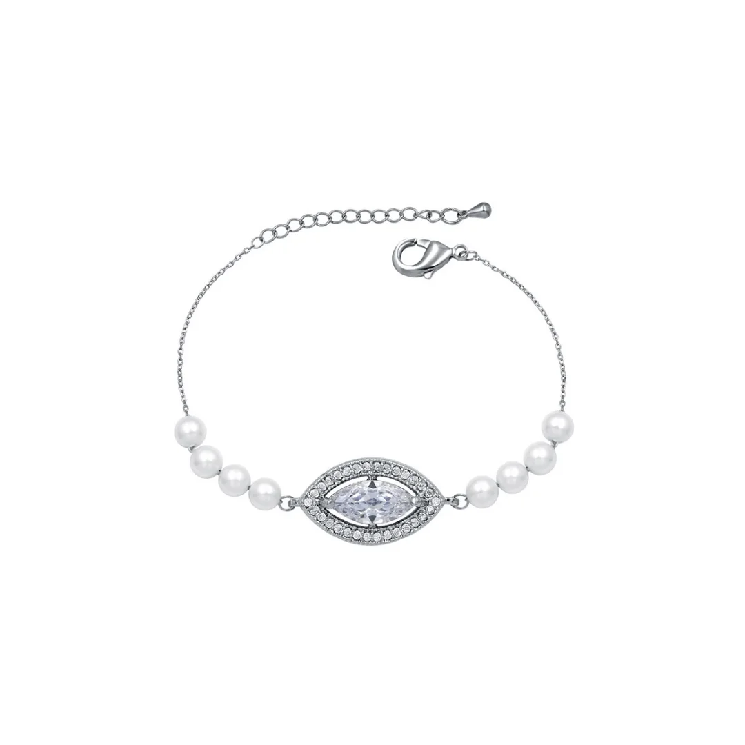 Bracelet de mariage à détails effet perle et marquises