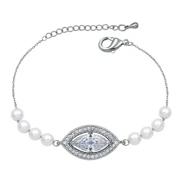 Bracelet de mariage à détails effet perle et marquises