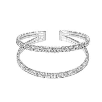 Bracelet à double courbe en cristaux