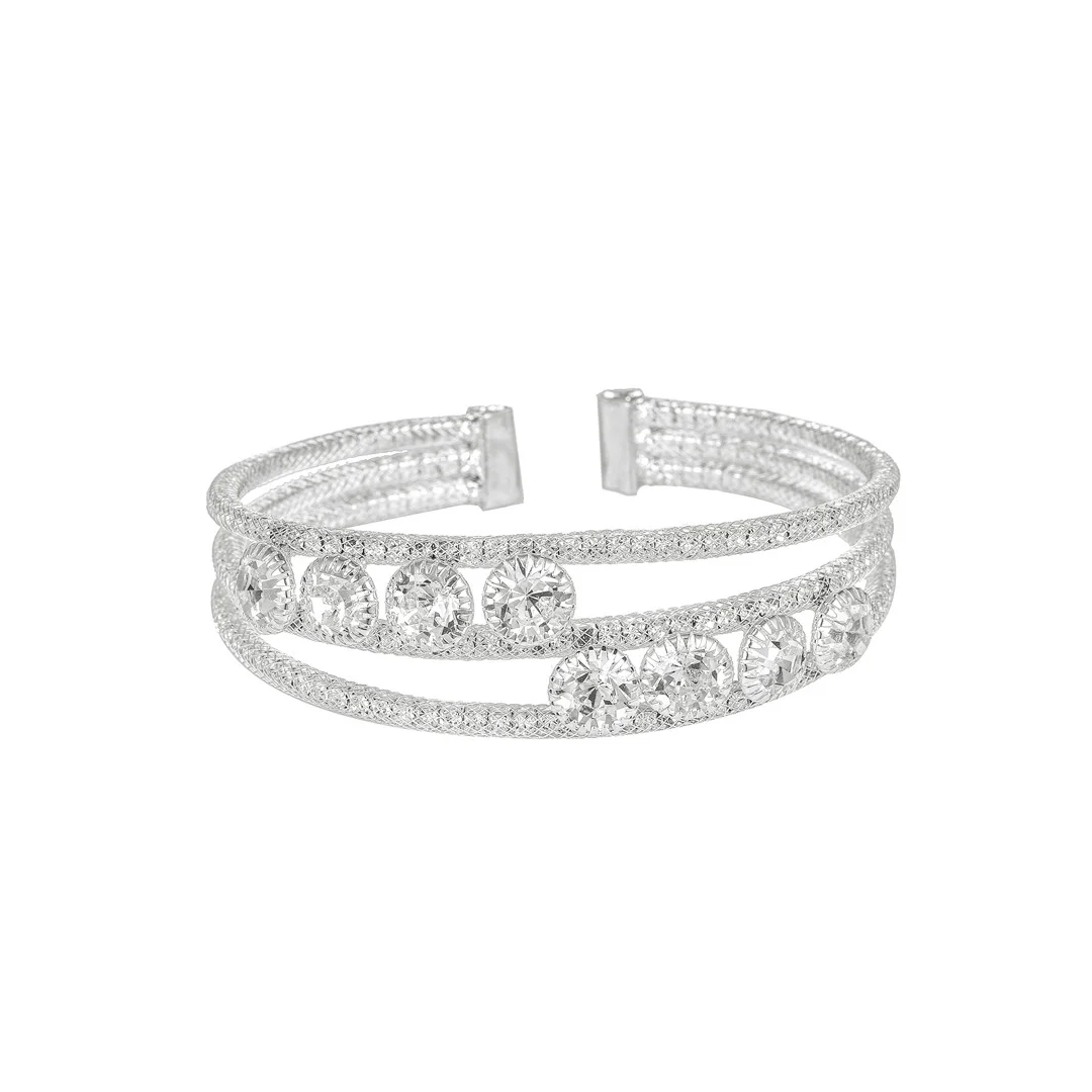 Bracelet à double ligne de cristaux
