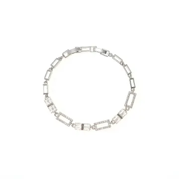 Bracelet ton argenté à maillons rectangulaires