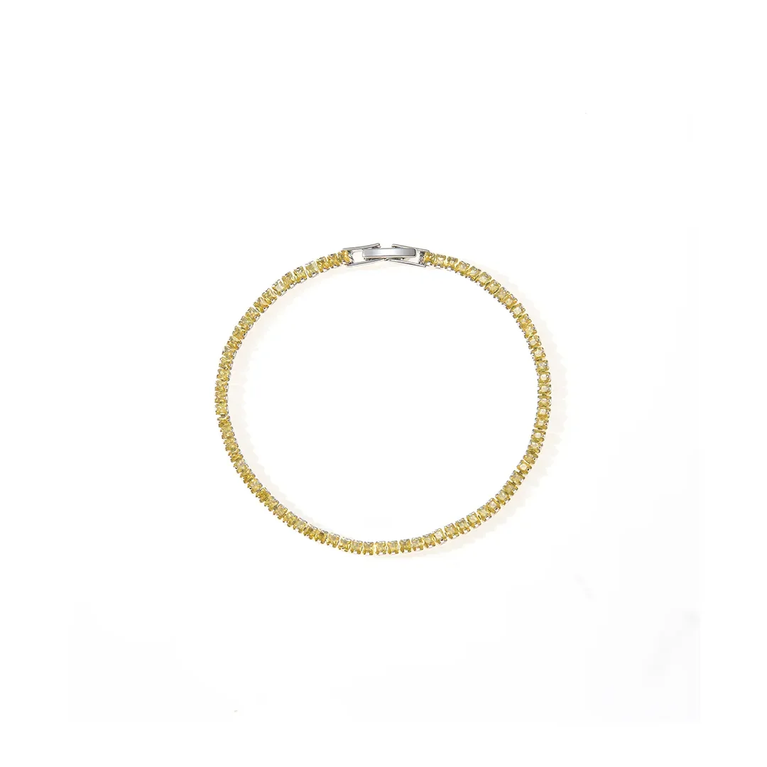 Bracelet fin ton doré à cristaux