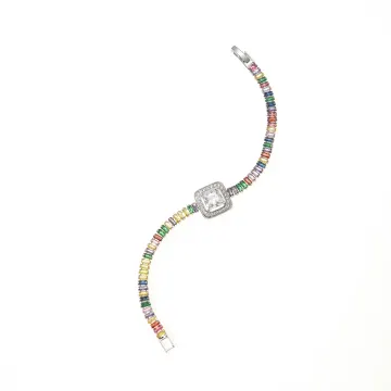 Bracelet à maillons en arc multicolores