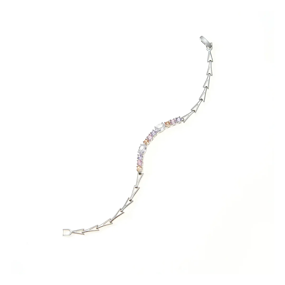 Bracelet chaîne à cristaux pastel