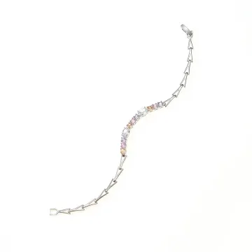 Bracelet chaîne à cristaux pastel