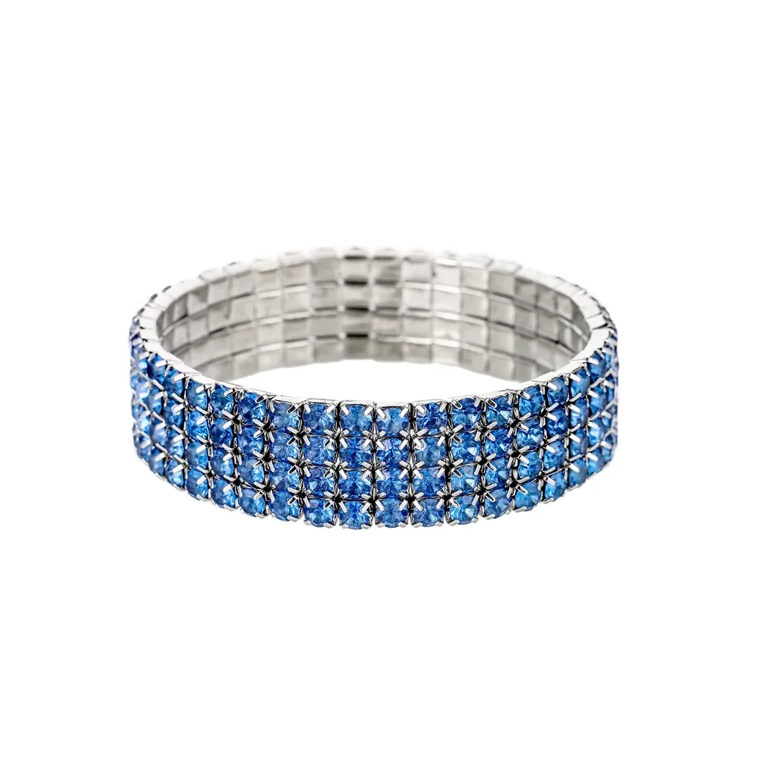 Bracelet extensible multirang bleu saphir