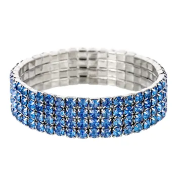 Bracelet extensible multirang bleu saphir