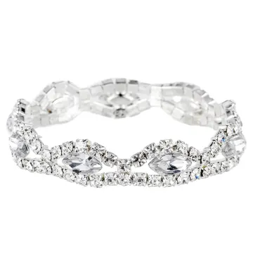 Bracelet extensible à maillons de cristaux facettés