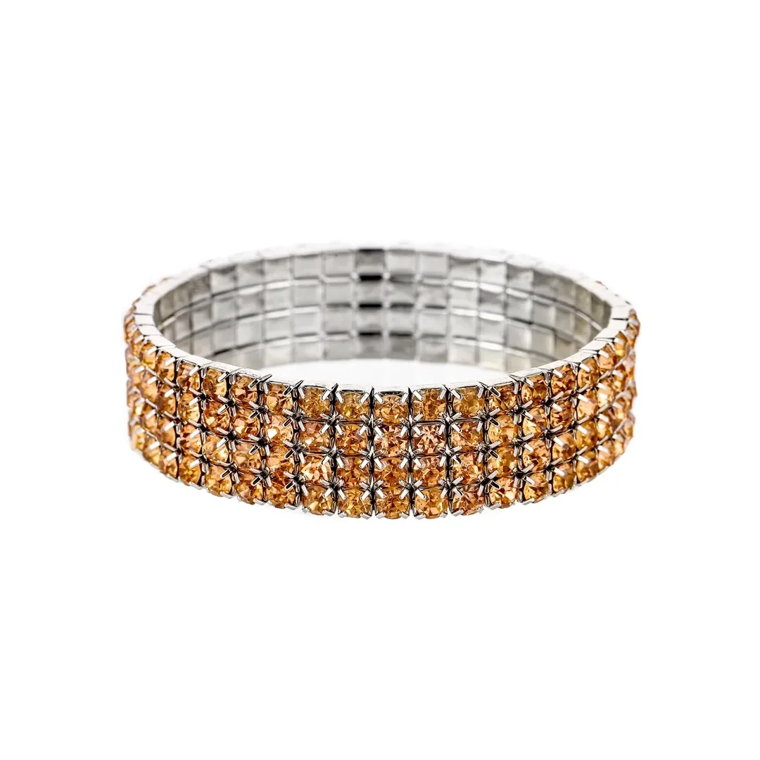Bracelet extensible multirang couleur ambre
