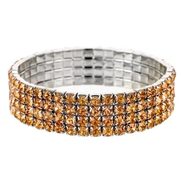 Bracelet extensible multirang couleur ambre