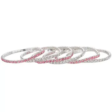 Assortiment de bracelets extensibles fins aux tons roses