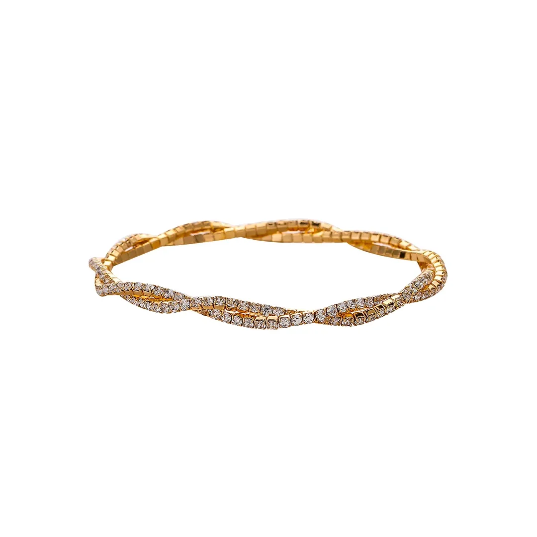Bracelet extensible torsadé ton doré
