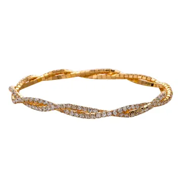 Bracelet extensible torsadé ton doré
