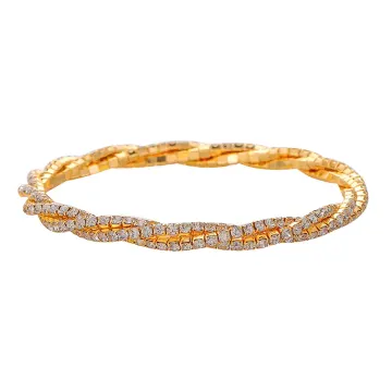 Bracelet ton doré à cristaux entrelacés