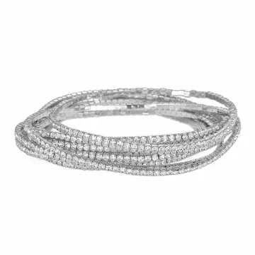Ensemble de bracelets fins à cristaux à superposer
