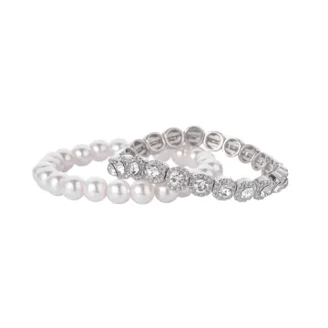 Ensemble de bracelets extensibles à détails effet perle à superposer