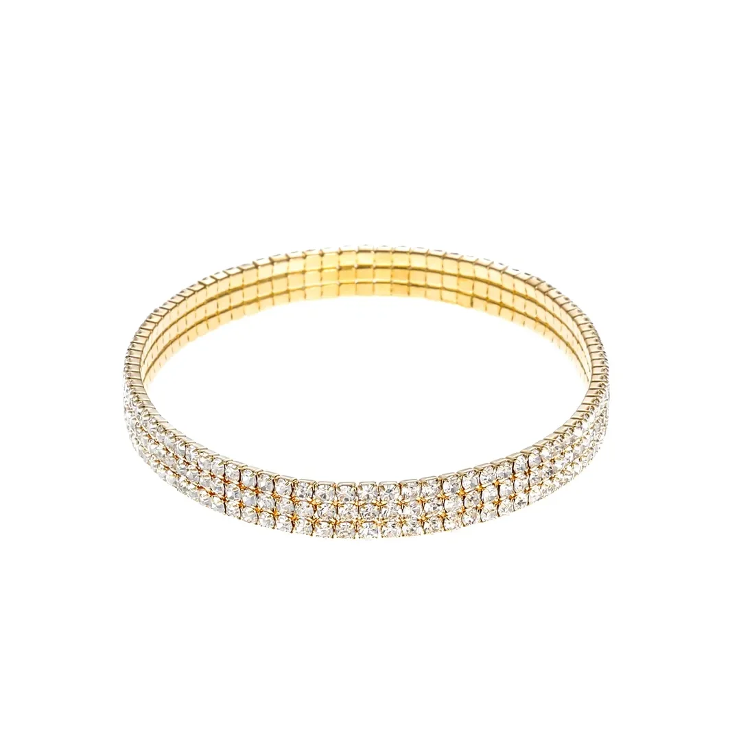 Gold-tone Wide Crystal Stretch