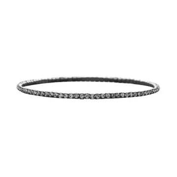 Bracelet extensible fin à cristaux noirs