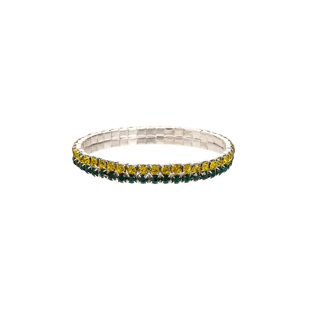 Bracelet extensible fin vert et jaune