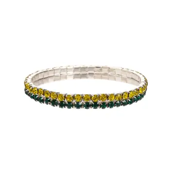 Bracelet extensible fin vert et jaune