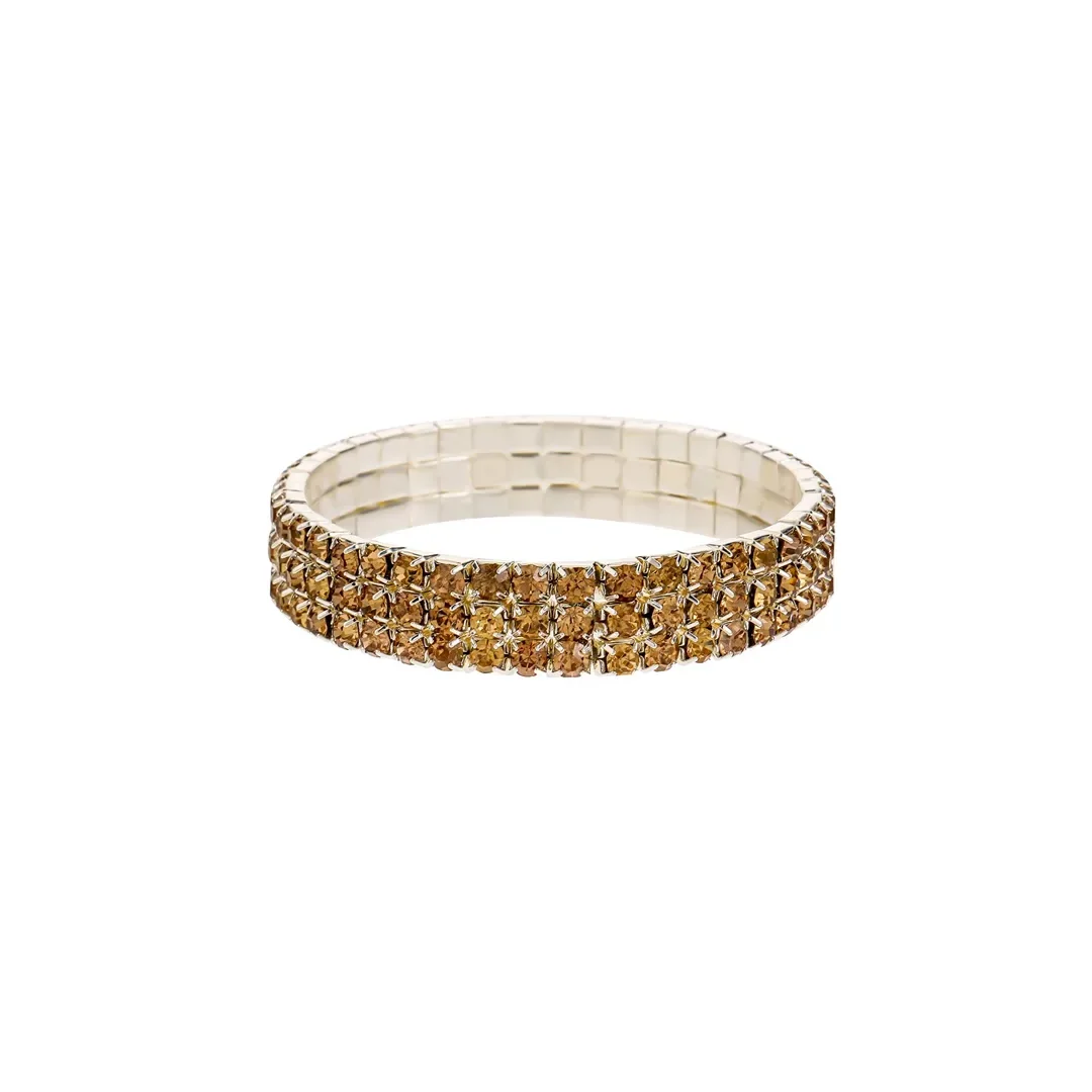 Bracelet extensible à cristaux couleur topaze