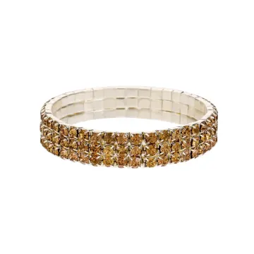 Bracelet extensible à cristaux couleur topaze