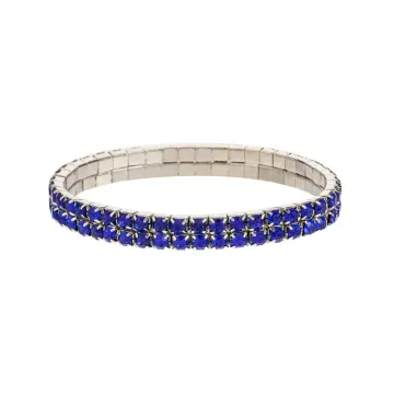 Bracelet extensible à cristaux bleu profond