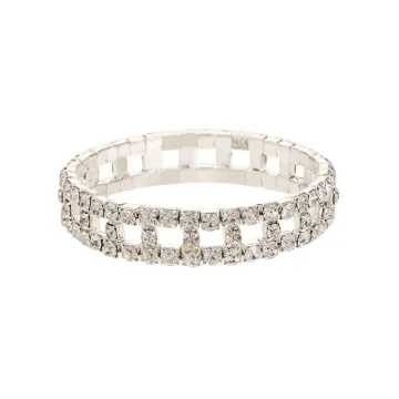 Bracelet extensible à cristaux carrés ajourés