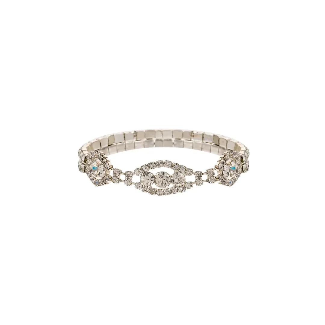 Bracelet extensible à maillons ovales et cristaux
