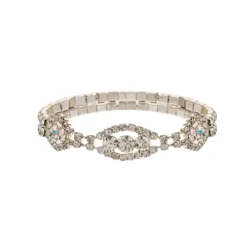 Bracelet extensible à maillons ovales et cristaux