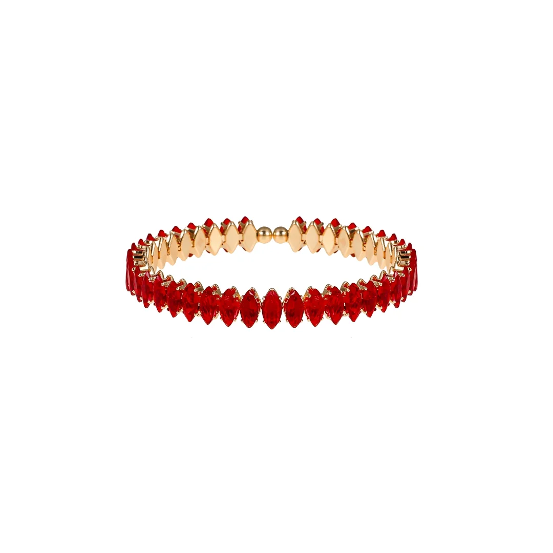 Jonc spirale à marquises couleur rubis