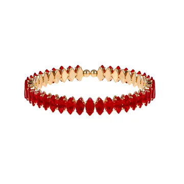 Jonc spirale à marquises couleur rubis