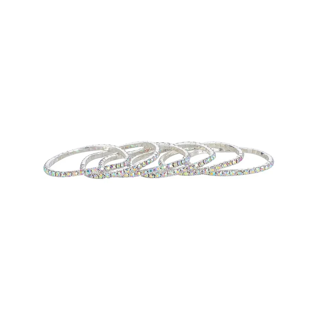 Ensemble de bracelets à cristaux AB à superposer