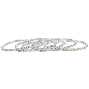 Ensemble de bracelets à cristaux AB à superposer