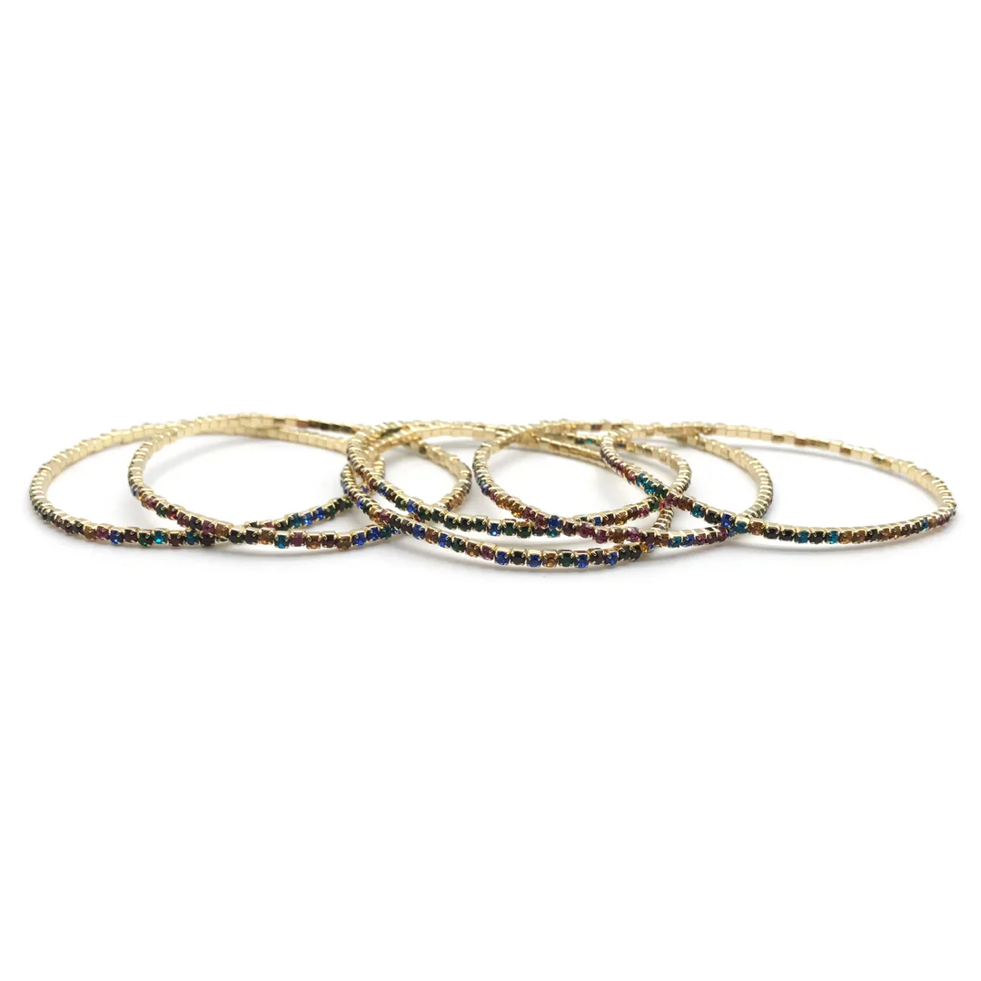 Ensemble de bracelets fins multicolores