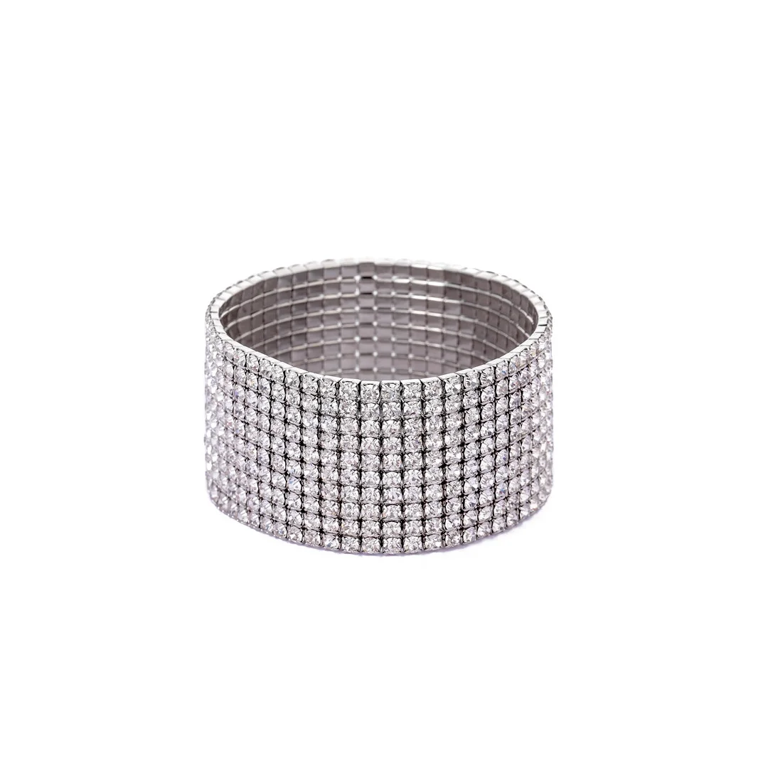 AB Clear Wide Crystal Bracelet