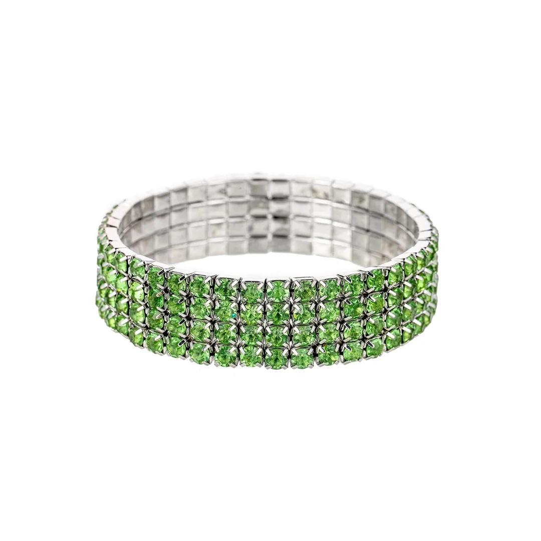 Bracelet extensible aux couleurs citrine et opale bleue