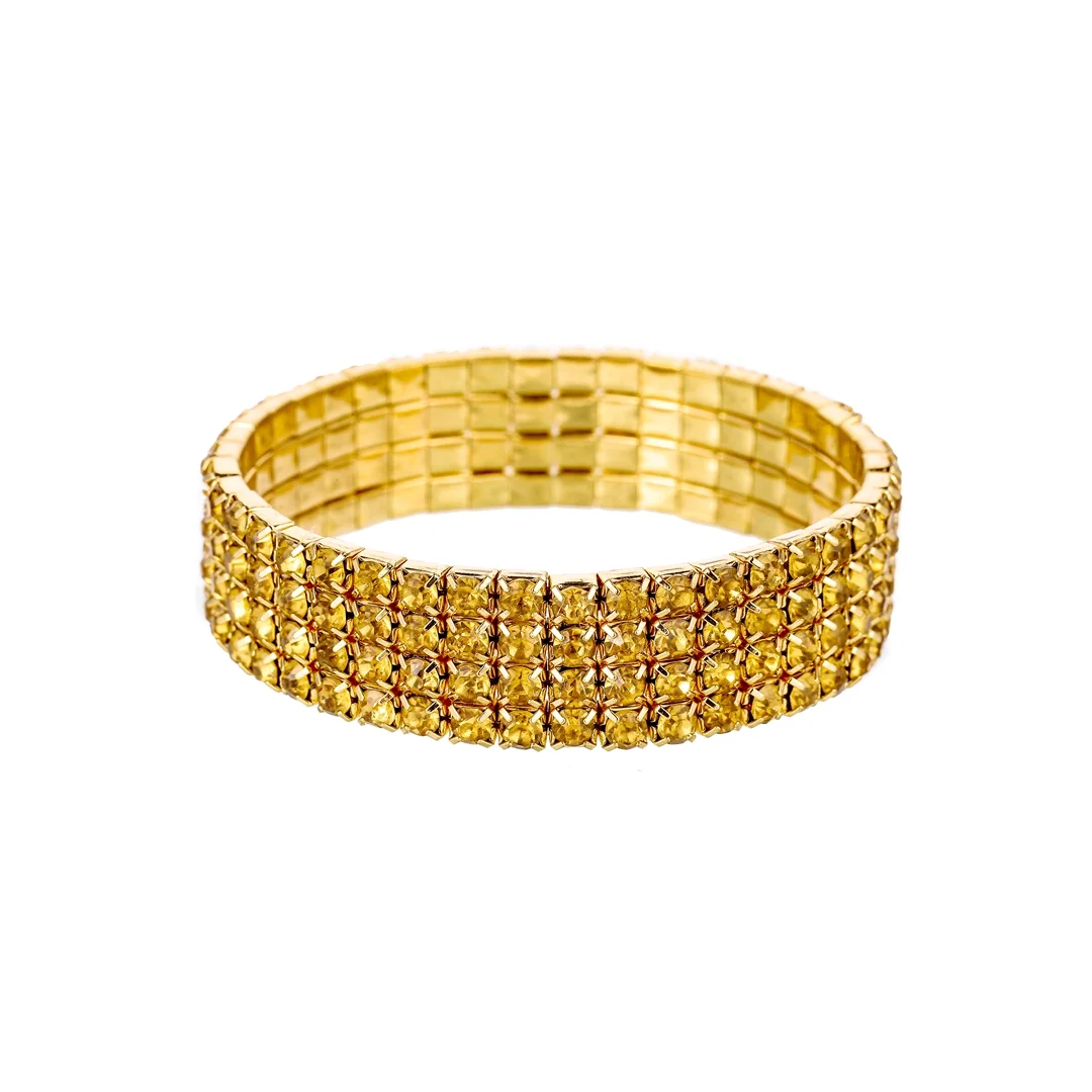 Bracelet extensible multirang aux tons dorés chauds
